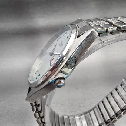 Seiko Pulsar Watch Men 36mm Silver Dial Silver Tone Daydate V533-9A00 New Batt2