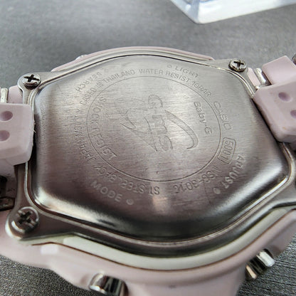 Casio BabyG MSG301 Watch Women 39mm Pink Dial Silver Tone Analog Digital Works9