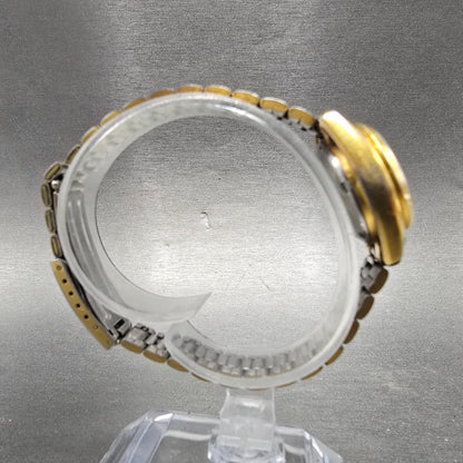 Seiko 5 Automatic Watch Women 24mm Silver Dial Gold Daydate 4206-0332 Round Runs8
