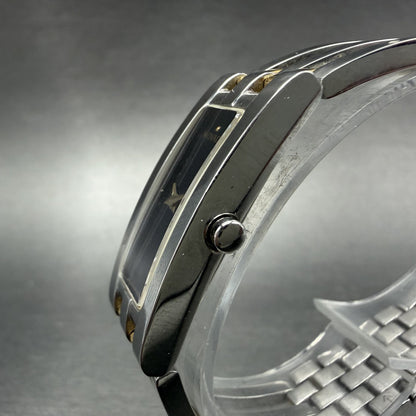 Movado Esperanza Tank Watch Women 14mm Black Dial Two Tone Rectangle New Batt AB2