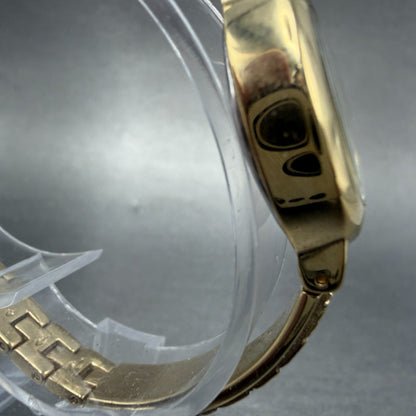 Elgin Watch Women 18mm MOP Dial Gold Tone Oval EG8074 Diamond New Battery ABC3