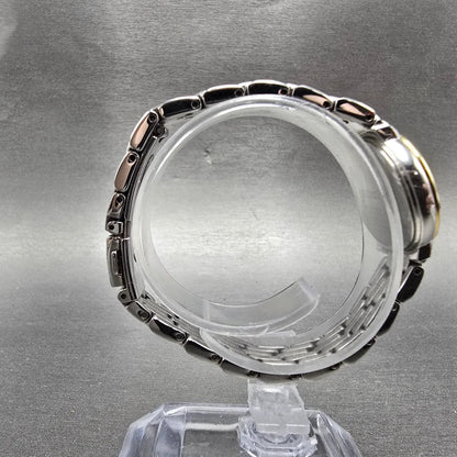 Seiko Solar Watch Women 24mm MOP Dial Two Tone Round V115-0CL0 Runs Crystals7
