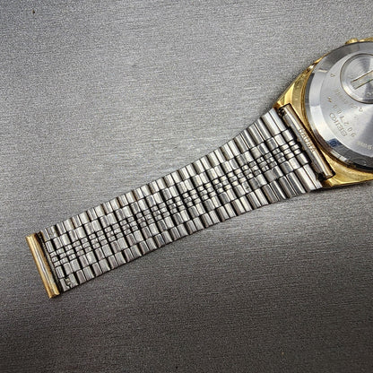 Seiko Digital World Time Watch Men 34mm Gray Dial Gold Tone A2395020 READ!!!!10