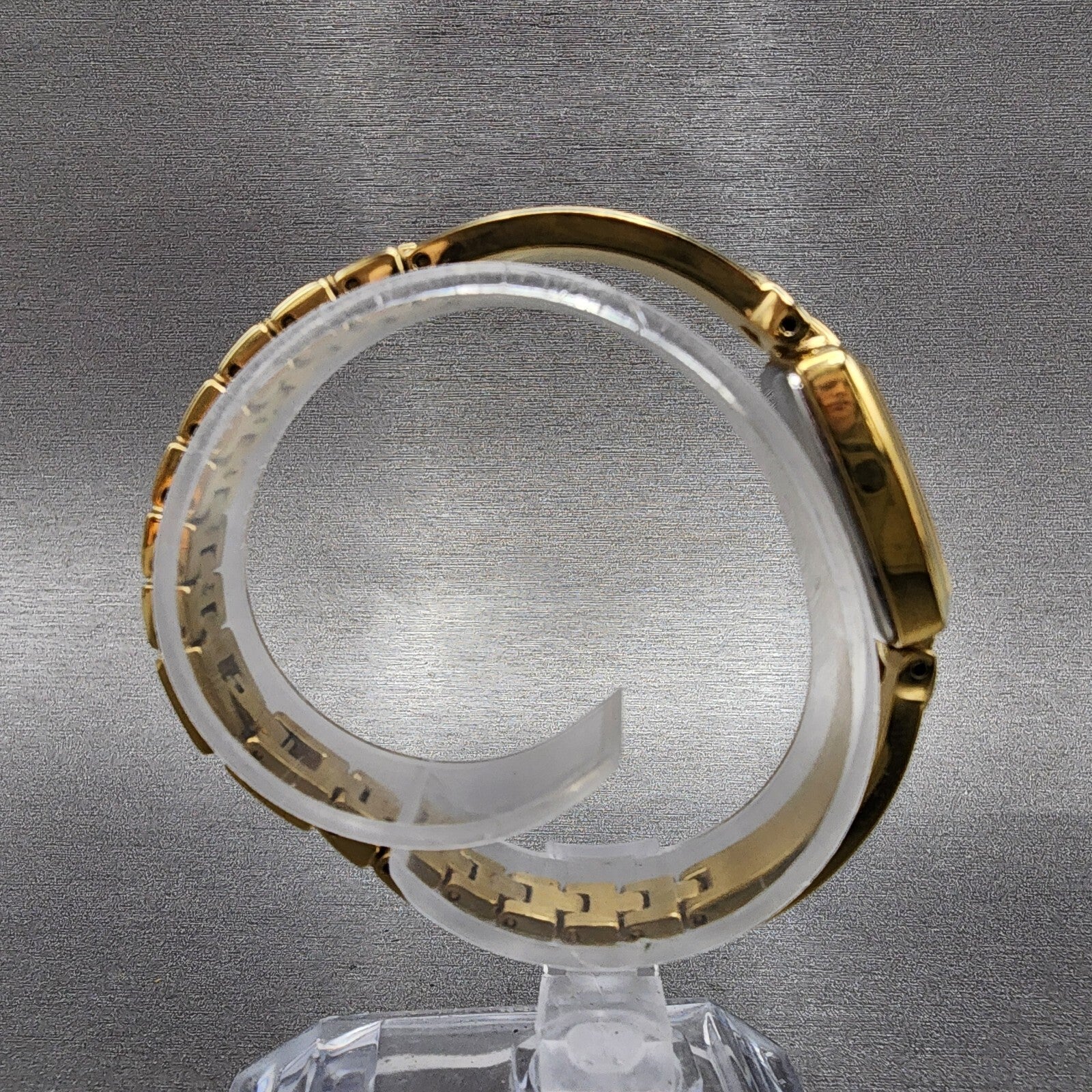 Citizen EcoDrive Watch Women 17mm Cream Dial Gold Tone Rectangle Runs8