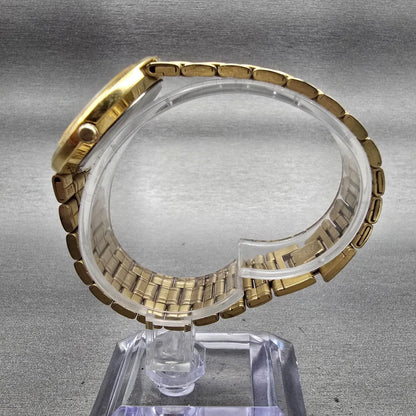 Seiko Watch Men 31mm Cream Dial Gold Tone Round 5Y95-6110 New Battery Vintage6