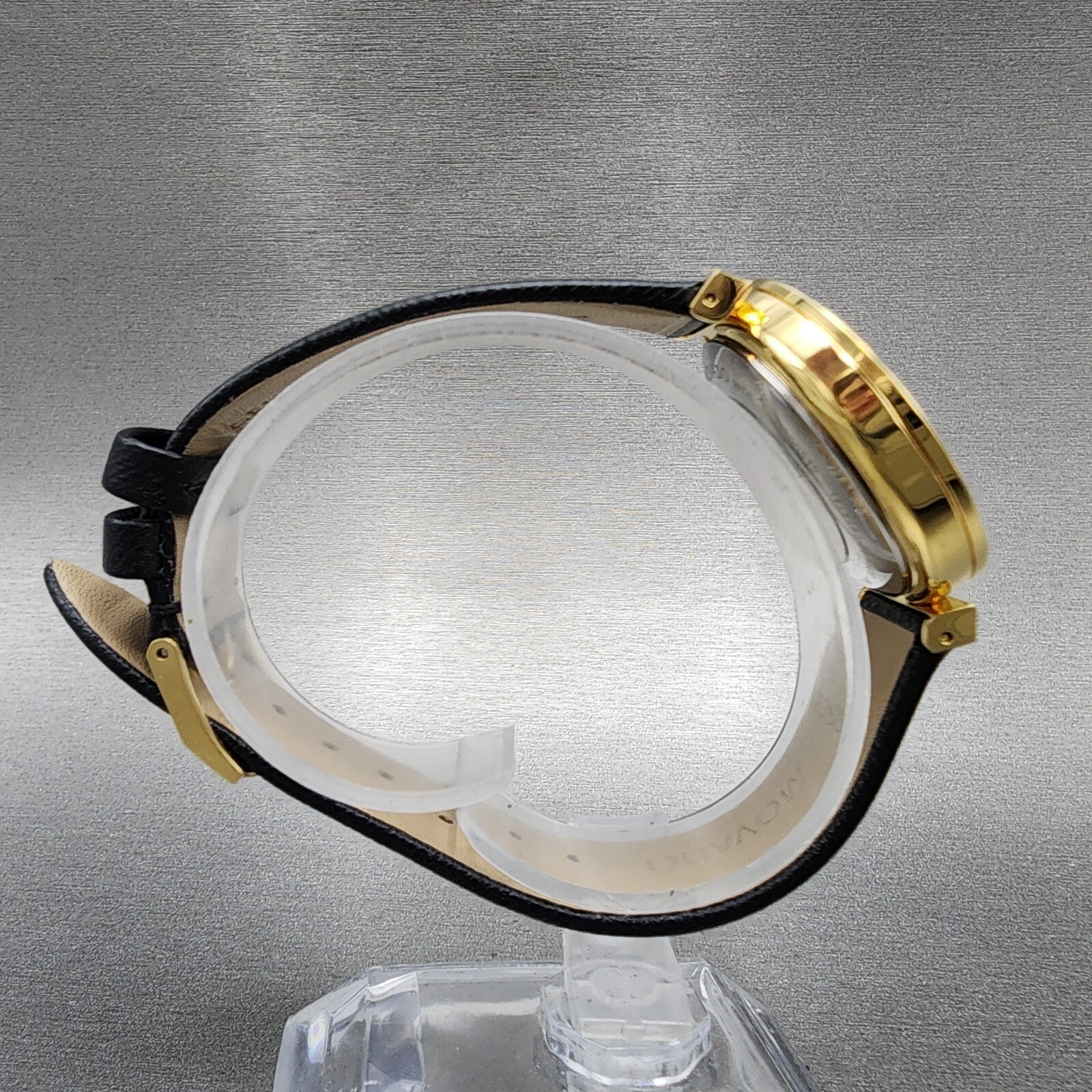 Movado Museum Classic Automatic Watch Women 32mm Black Dial Gold Date Leather8