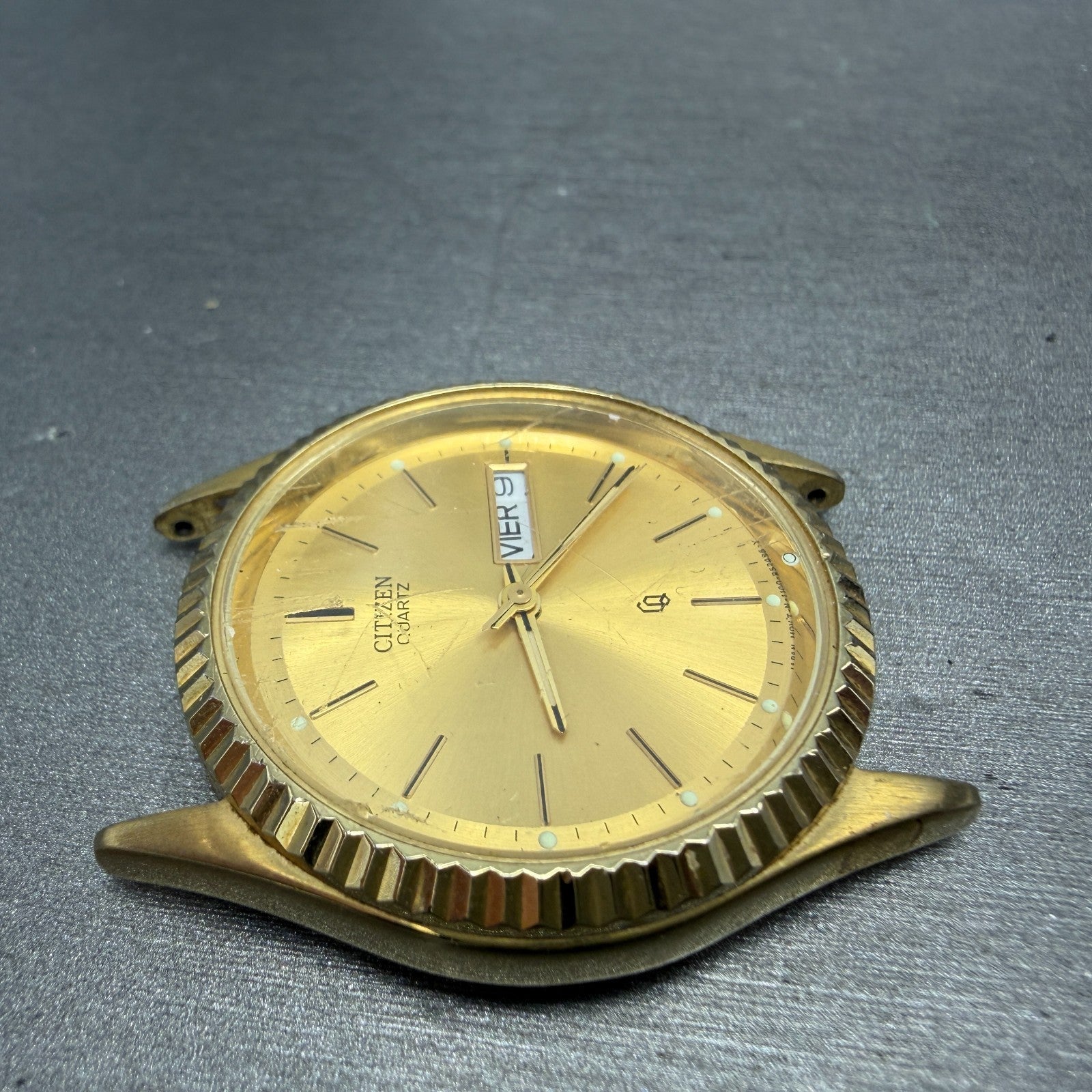 Citizen CQ President Watch Men 35mm Champagne Dial Gold Tone Daydate PARTS4