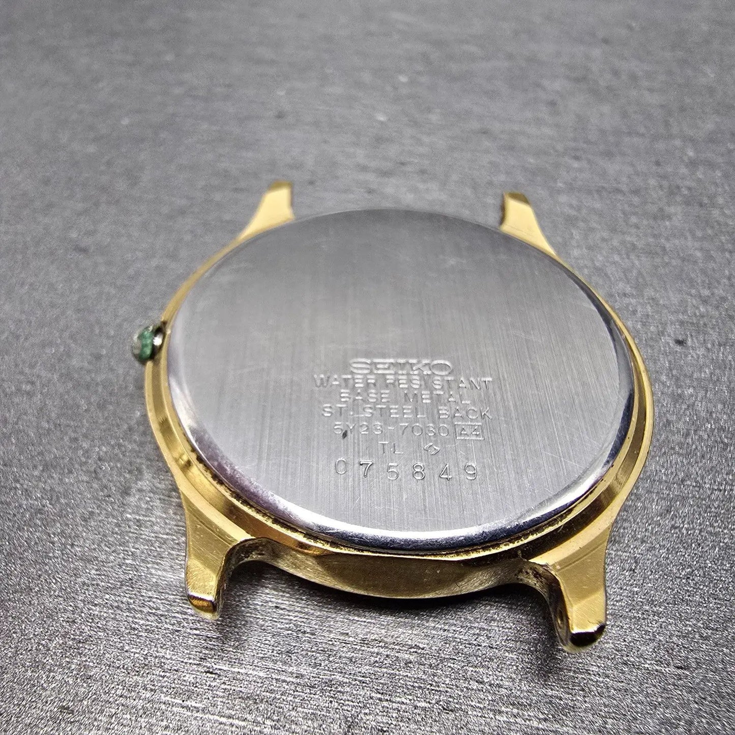 Seiko SQ Watch Men 34mm Champagne Dial Gold Tone Daydate READ!! 5y23-7030 NewBat8