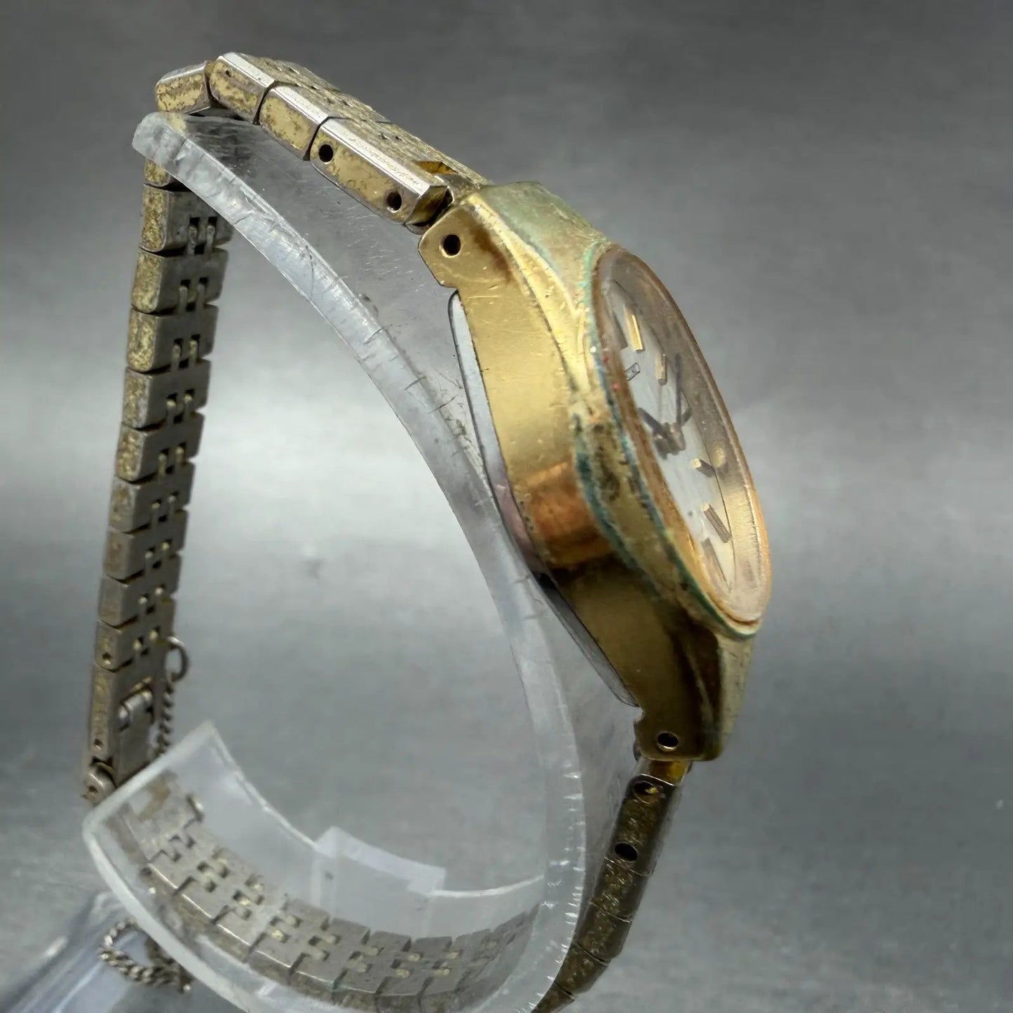 Seiko Watch Women 19mm Silver Dial Gold Tone Oval Manual 11-8590 Runs Vintage3