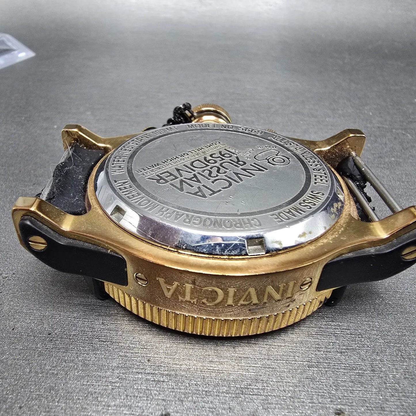 Invicta Russian Diver Chronograph Watch Men 52mm Black Dial Rose Gold New Batt11