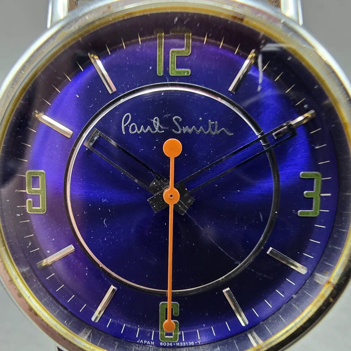 Paul Smith Watch Men 36mm Blue Dial Silver Tone Round 6034-H19519 New Battery1