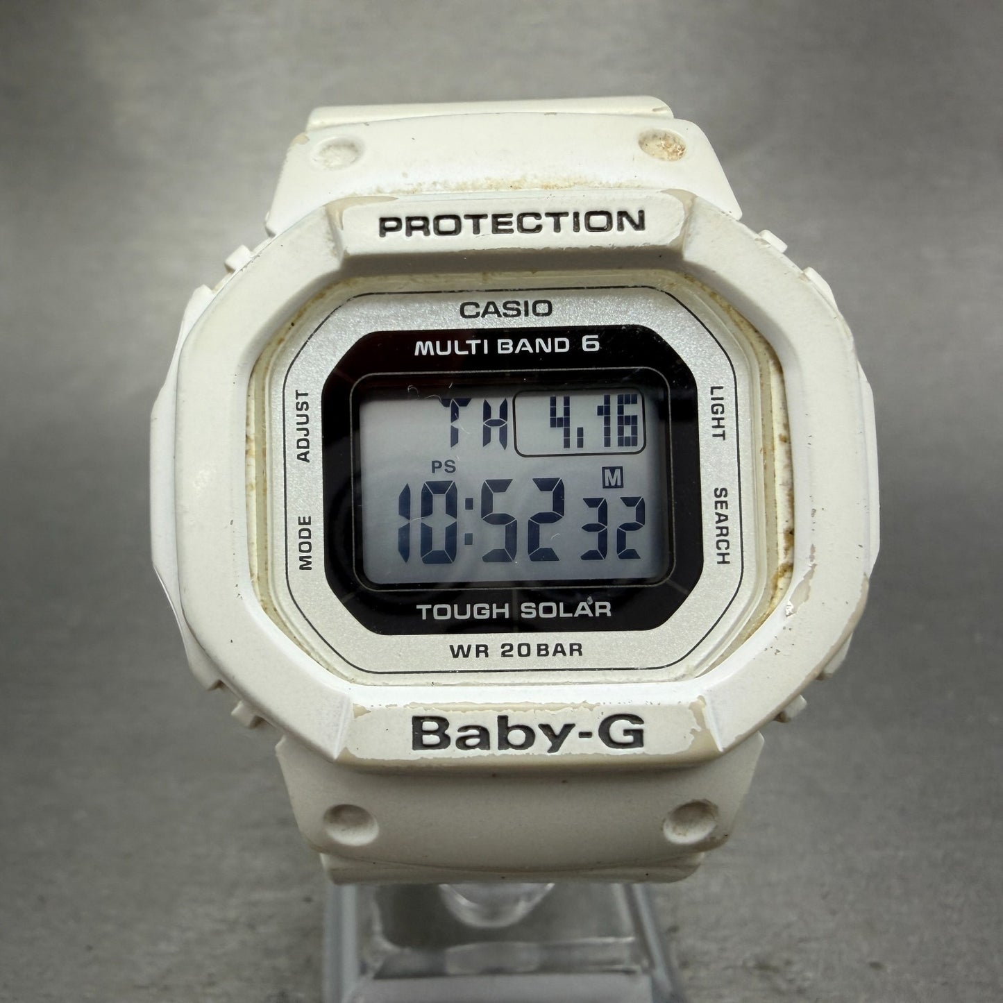 Casio Baby-G BGD-5000 Watch Women 42mm White Alarm Chrono Solar Works0
