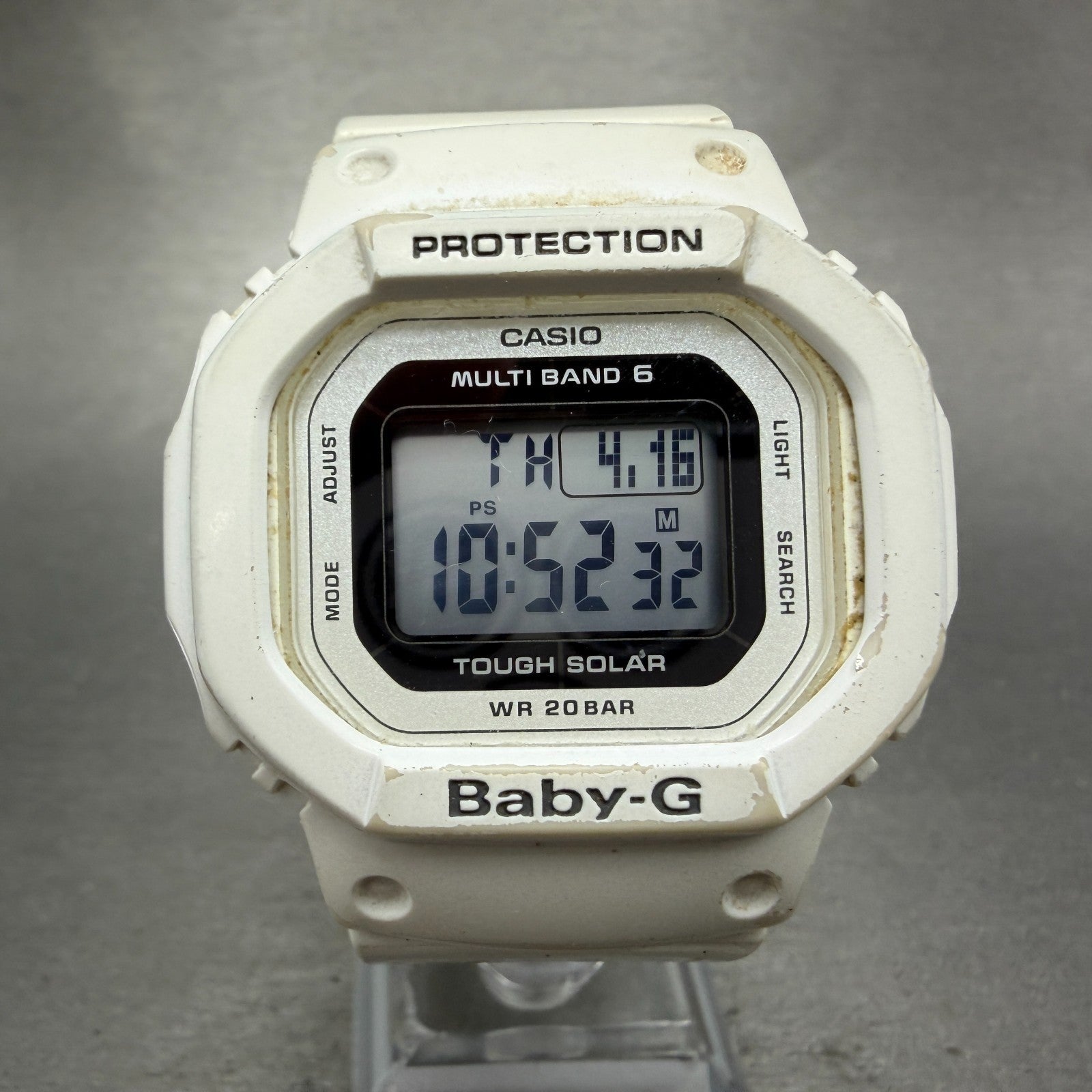 Casio Baby-G BGD-5000 Watch Women 42mm White Alarm Chrono Solar Works0