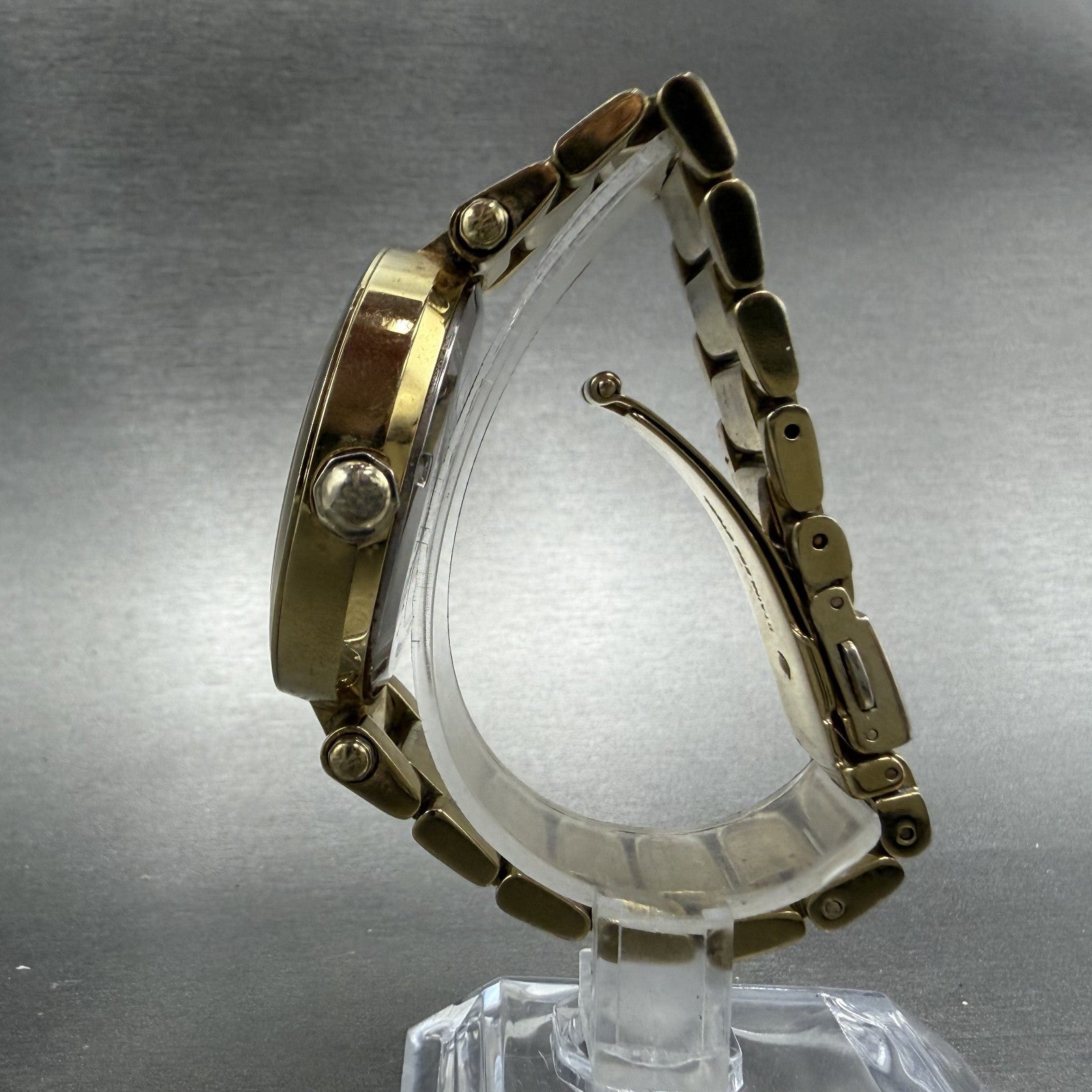 Michael Kors Watch Women 39mm MOP Dial Gold Tone Date Round MK-5071 New Batt6