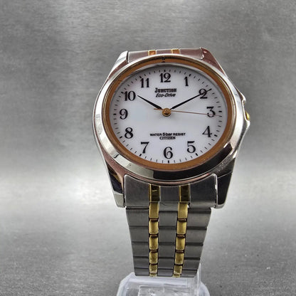 Citizen Eco-Drive Junction Watch Men 36mm White Dial Two Tone Round Runs5