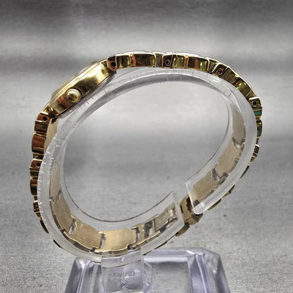 Citizen CQ Watch Women 16mm Black Dial Gold Tone Round 2250-242840 New Battery6