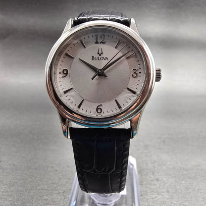 Bulova Watch Women 30mm Silver Dial Silver Tone Round 96T58 New Battery5