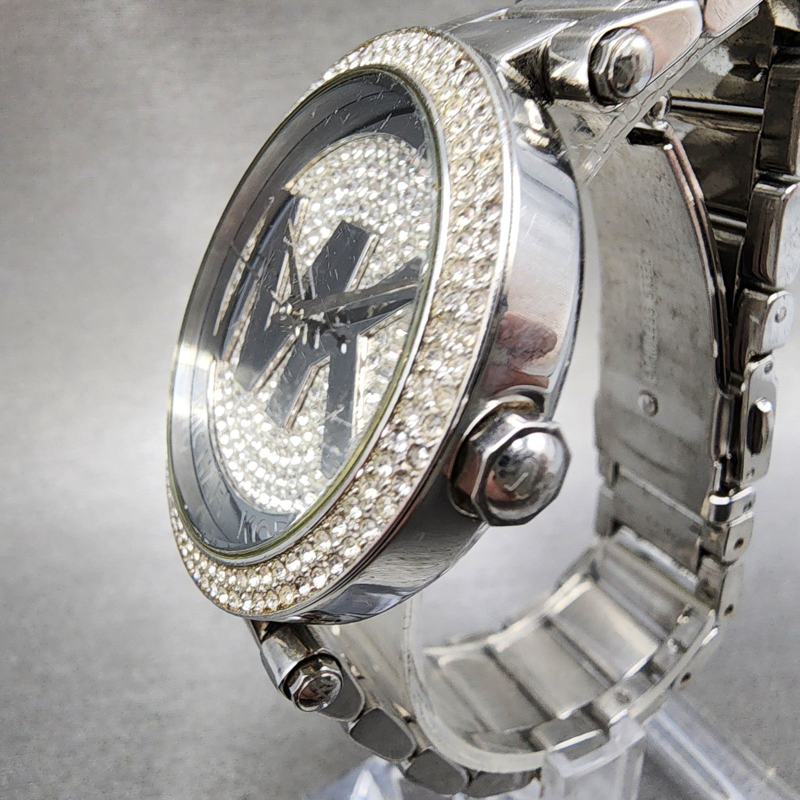 Michael Kors Parker Watch Women 39mm Silver Dial Silver Tone Round New Battery2