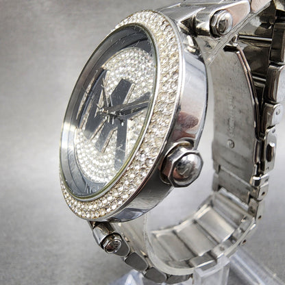 Michael Kors Parker Watch Women 39mm Silver Dial Silver Tone Round New Battery2