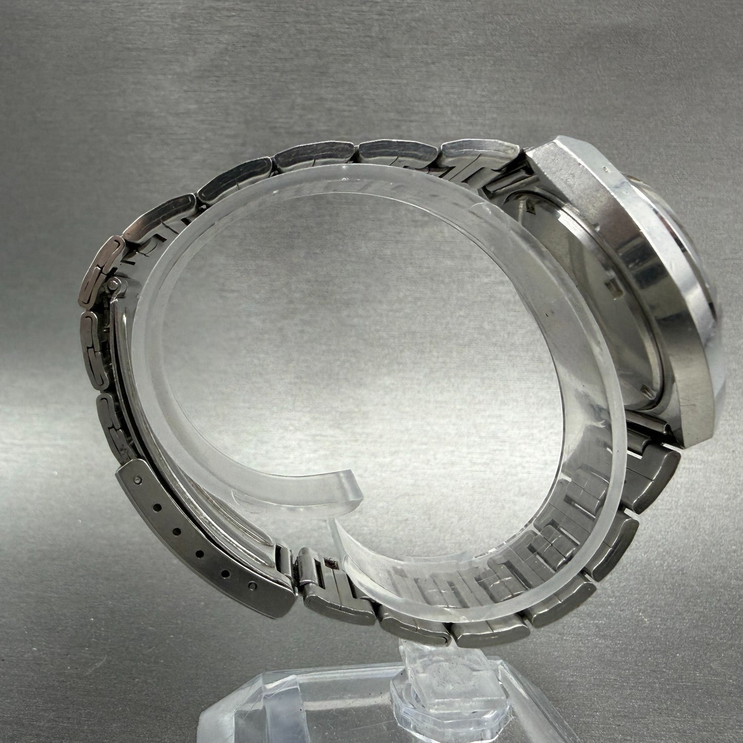 Seiko 5 Actus SS Watch Men 38mm Blue Dial Silver Tone Daydate 6106-7700 PARTS9