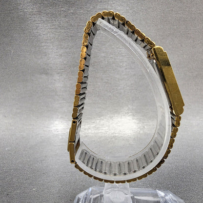 Seiko Tank Watch Women 13mm Champagne Dial Gold Tone 1e205519 New Battery8