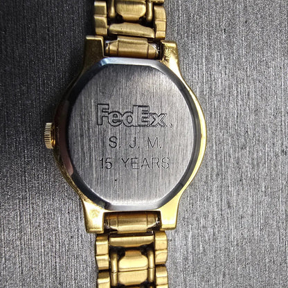 Seiko Watch Women 20mm Gold Dial Gold Tone Round 1N01 New Battery Vintage10