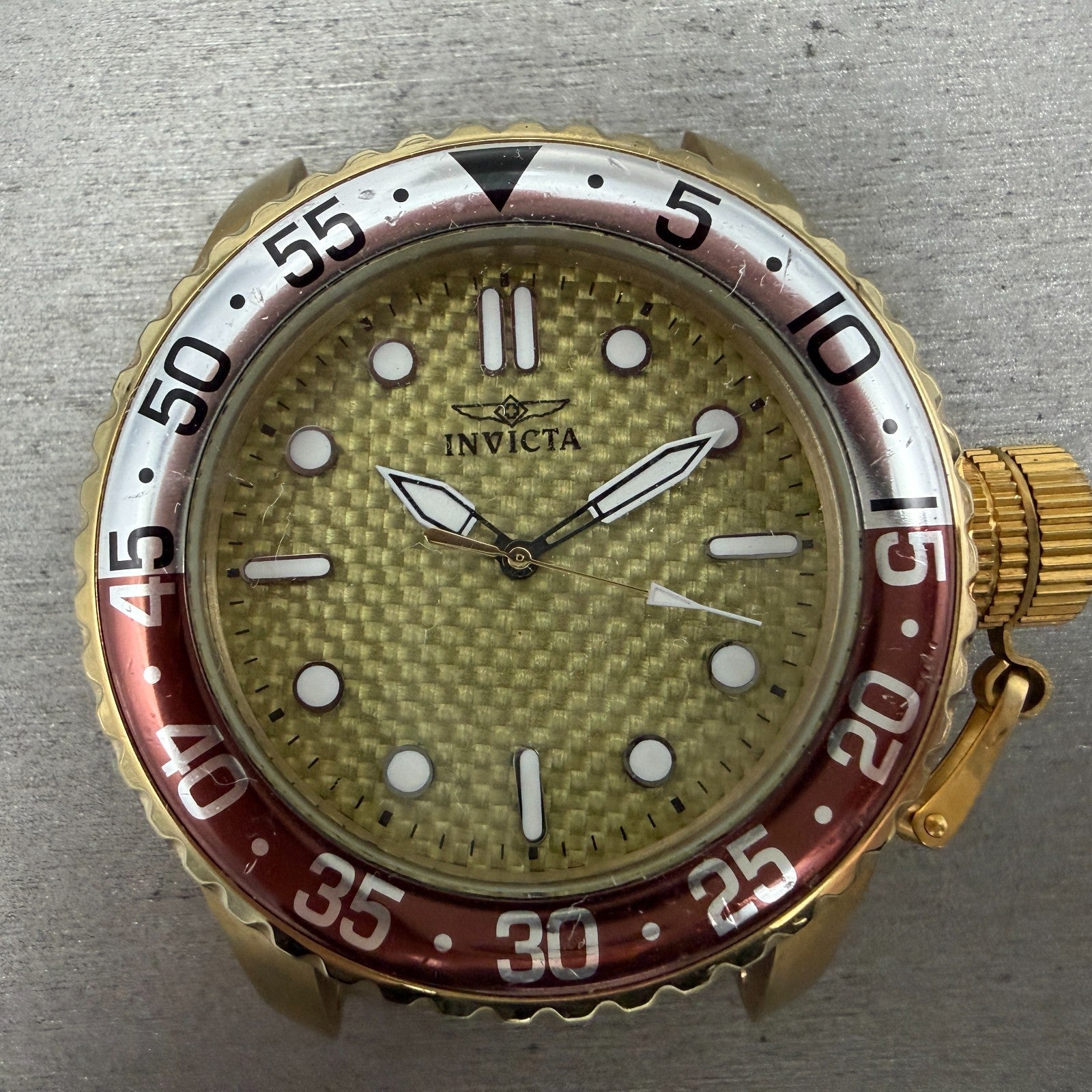 Invicta Pro Diver Watch Men 50mm Champagne Dial Gold Tone 17890 New Battery1