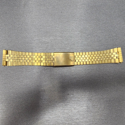 VTG Pulsar Watch Bracelet 19mm Gold Tone Steel Tri Folding Clasp 092MC0