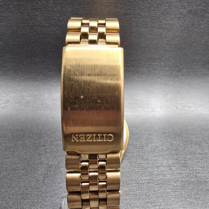 Citizen President Watch Men 35mm Gold Dial Gold Tone Daydate 6100-R00391 New Bat7