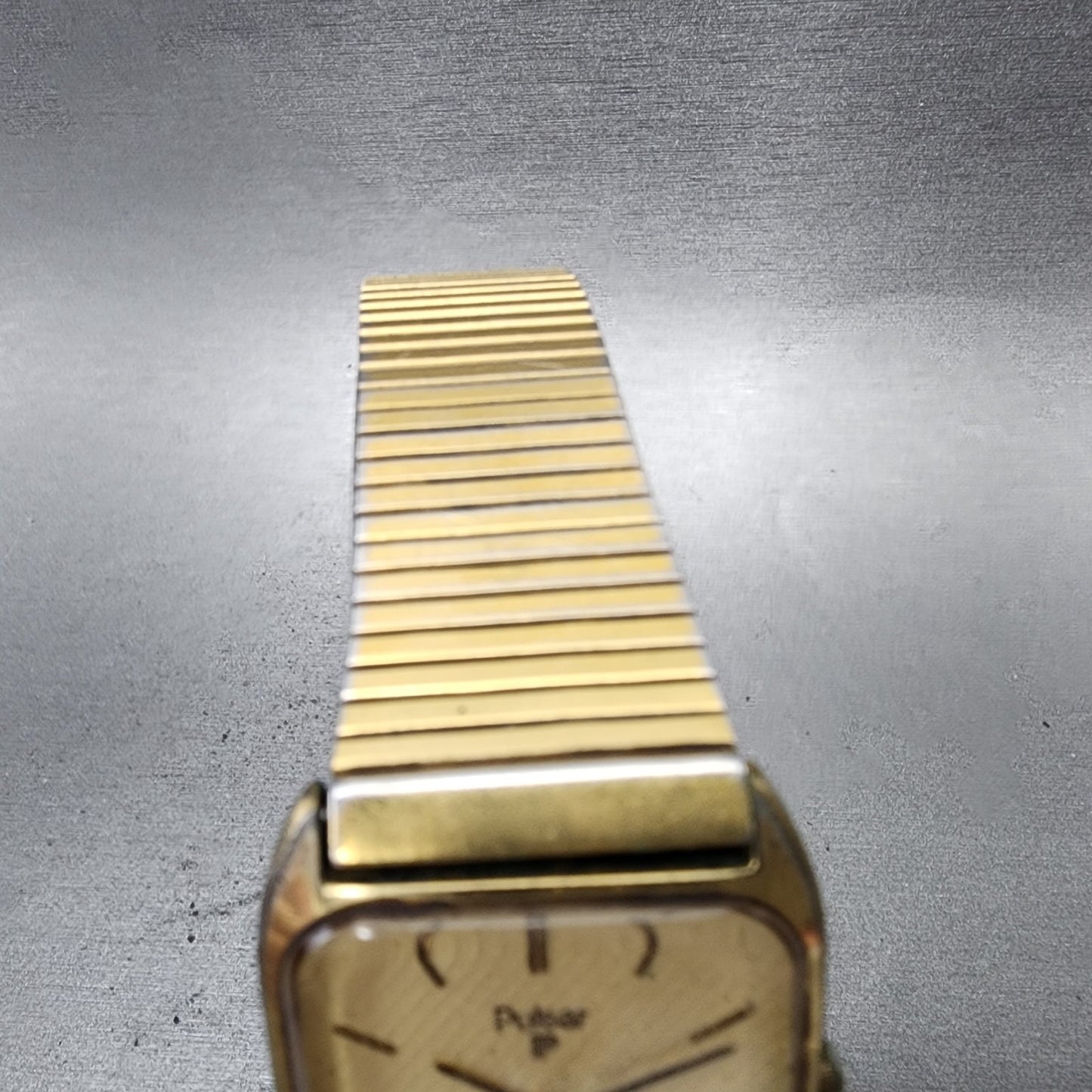 Seiko Pulsar Tank Watch Men 27mm Champagne Dial Gold Tone Y1015329b New Battery4