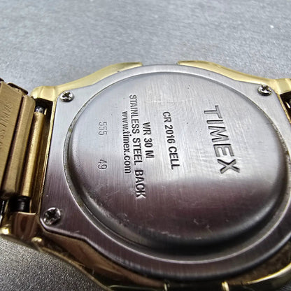 Timex Watch Men 35mm Gold Tone Digital Alarm Chronograph T78677 New Battery8