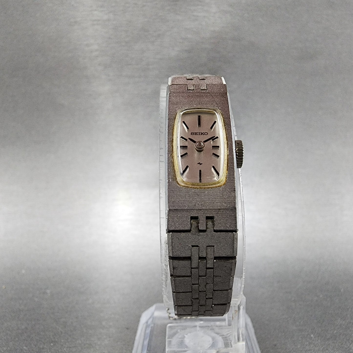 Seiko Watch Women 12mm Silver Dial Silver Tone Rectangle 15203339 New Battery5