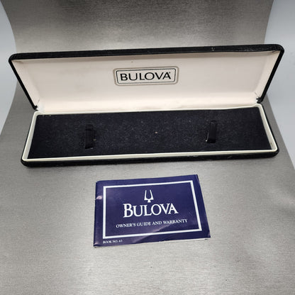 Bulova Tank Watch Women 17mm Gold Dial Gold Tone Rectangle 92H72 New Battery12