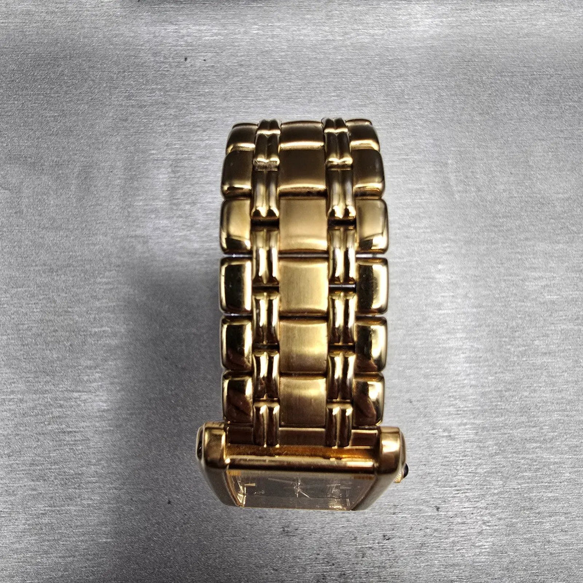 Seiko Tank Watch Men 26mm Black Dial Gold Tone Rectangle V701-5E49 New BatteryJP4