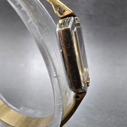 Seiko Watch Women 14mm Brown Dial Gold Rectangle Diamonds 2e20-5099 New Battery4