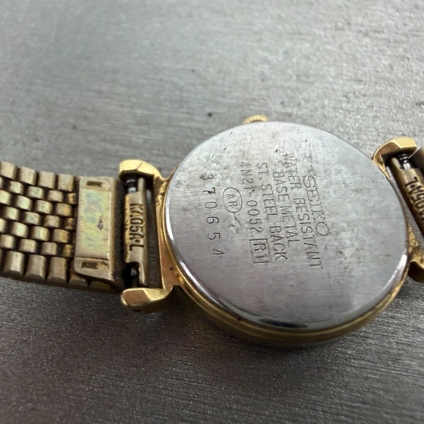 Seiko Watch Women 22mm Champagne Dial Gold Tone Round 4n21-0052 New Battery VTG9