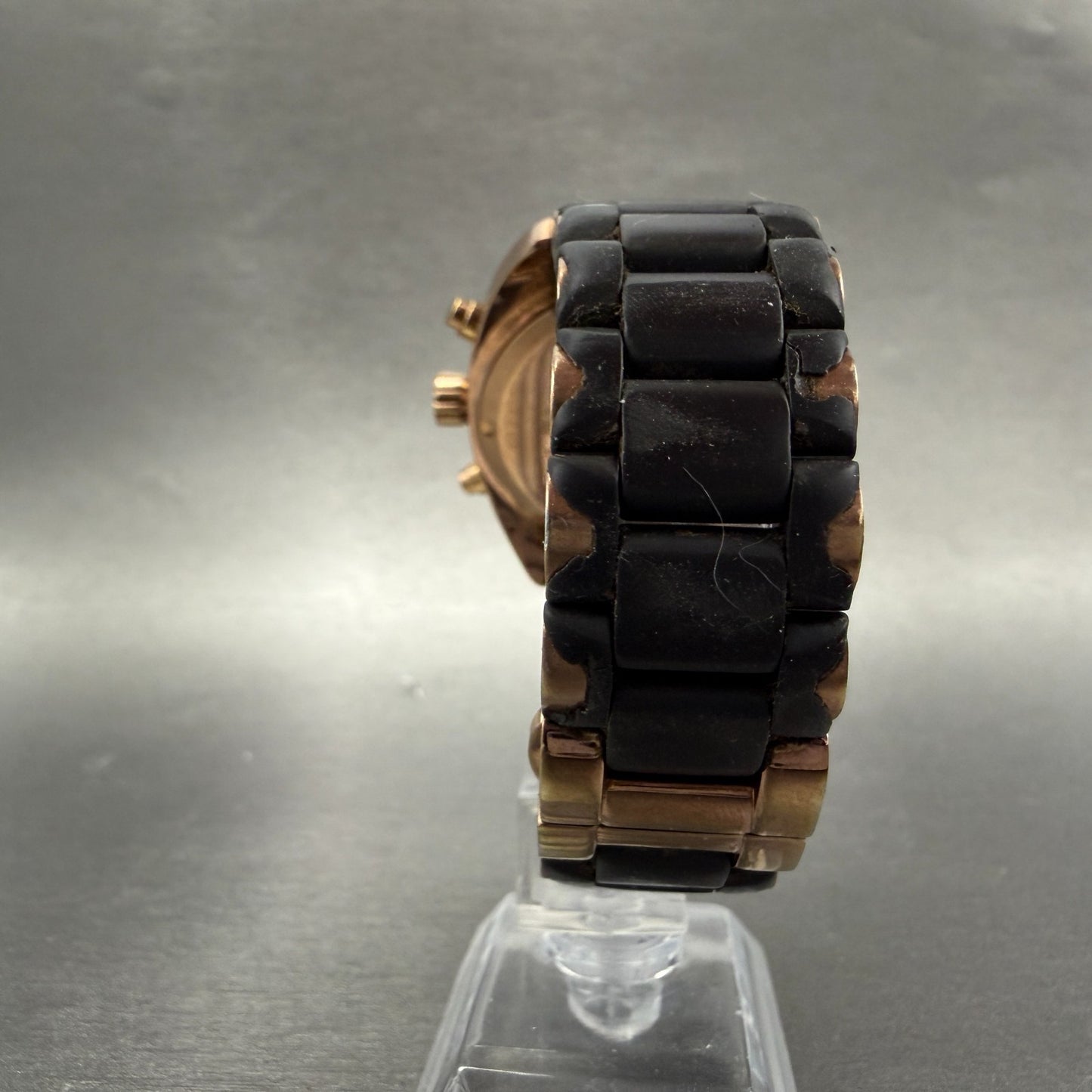 Emporio Armani Sportivo Chronograph Watch Men 43mm Black Dial Rose Gold New batt7