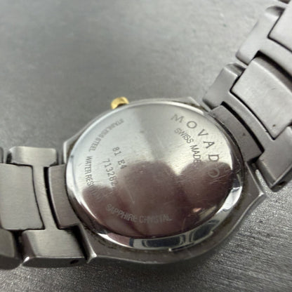 Movado Museum Watch Women 25mm Black Dial Two Tone Round 81 E4 21833 New battery9