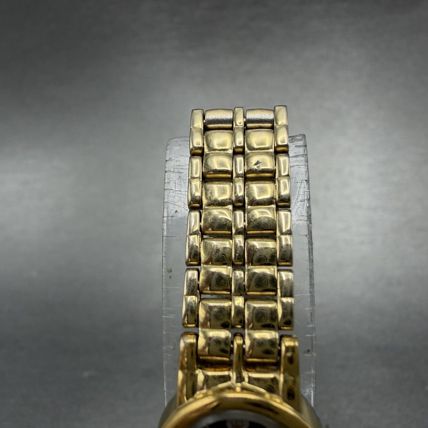 Gruen Watch Women 16mm Black Dial Gold Tone Oval new Battery Vintage4