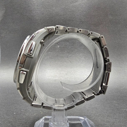 Casio Wave Ceptor Watch WVA-470 Men 42mm Black Dial Silver Alarm Chronograph LP6
