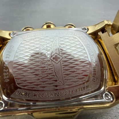 Invicta Lupah Chrono Watch Men 40mm Rose Dial Gold Tone Oval Date 2224 New Batt9
