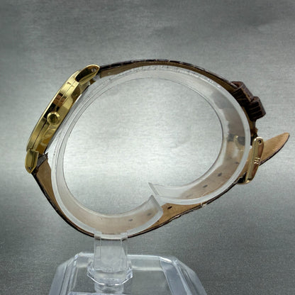 Seiko Watch Men 32mm Cream Dial Gold Tone Round 7800-8019 New Battery Vintage6