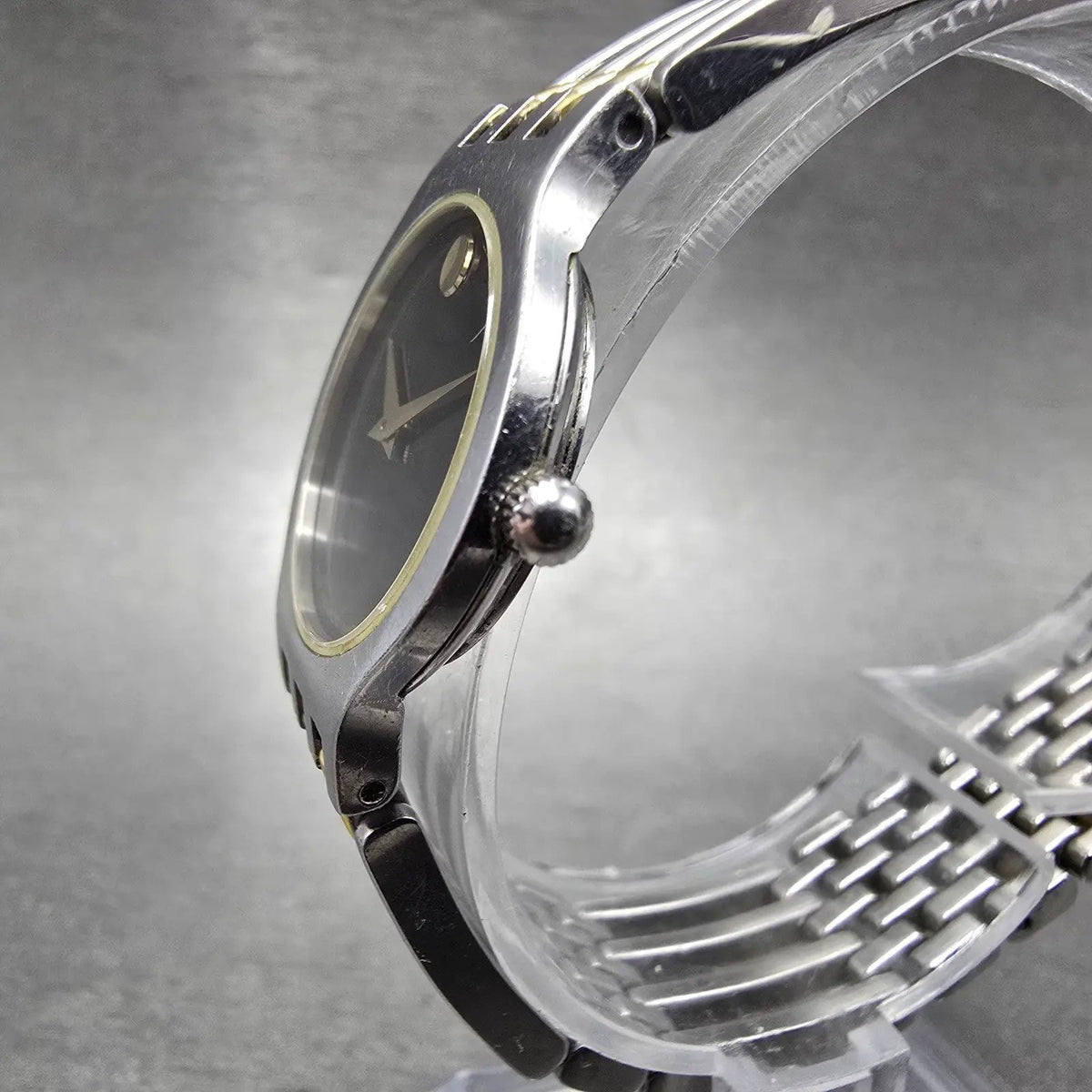 Movado Esperanza Watch Women 23mm Black Dial Two Tone Round 84-25-811.4 New Batt2