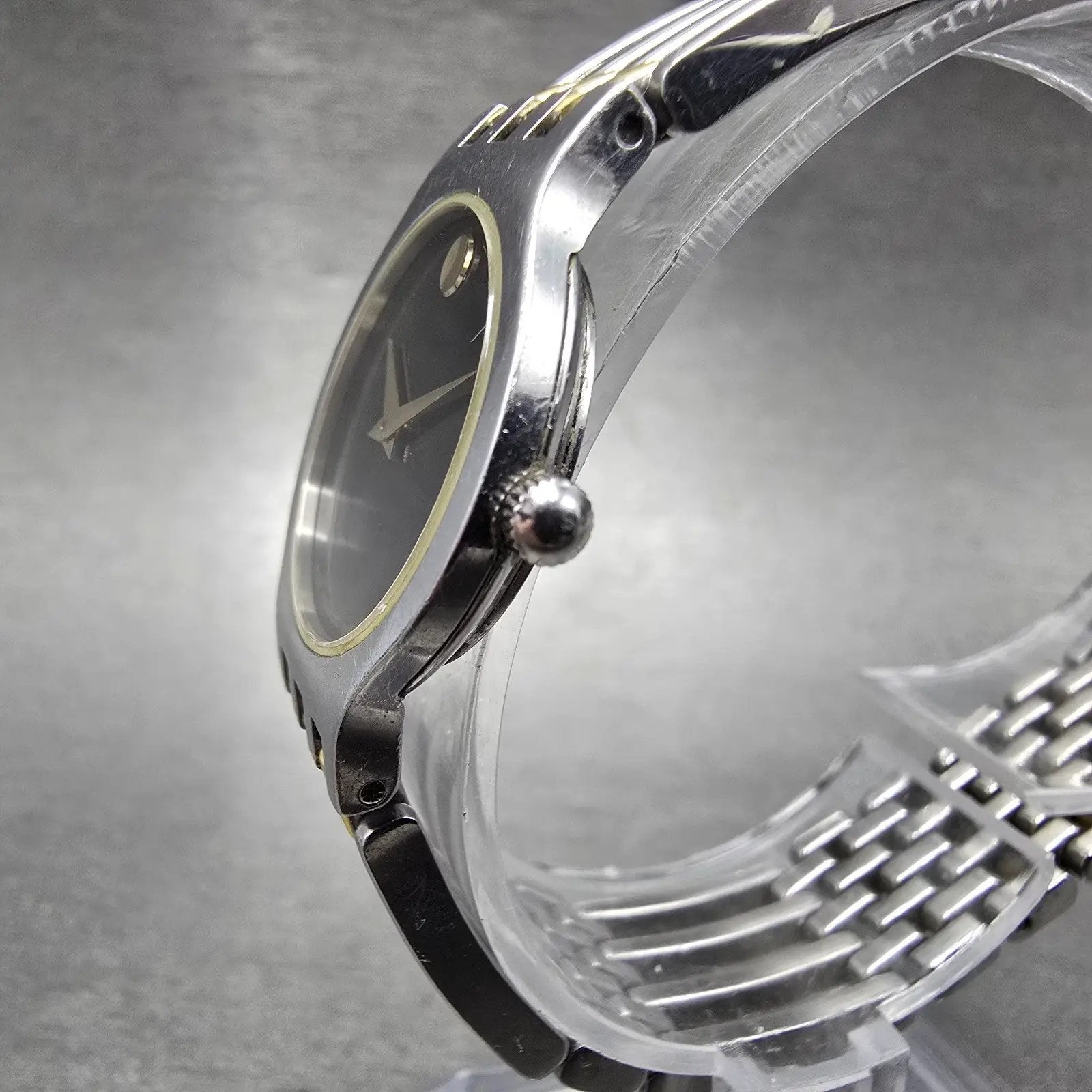 Movado Esperanza Watch Women 23mm Black Dial Two Tone Round 84-25-811.4 New Batt2