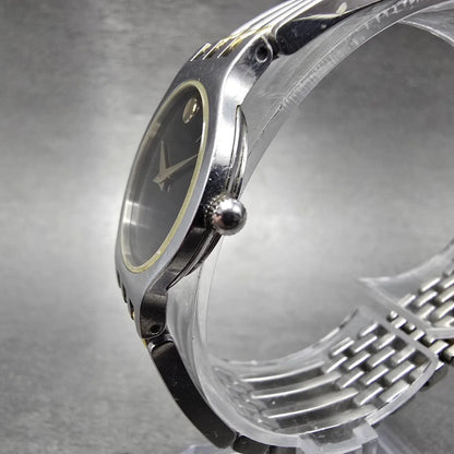 Movado Esperanza Watch Women 23mm Black Dial Two Tone Round 84-25-811.4 New Batt2