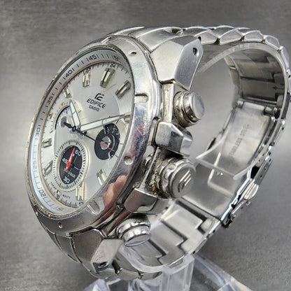 Casio Edifice Chronogrpah Watch Men 46mm White Dial Steel Round EF535DJ New Bat2