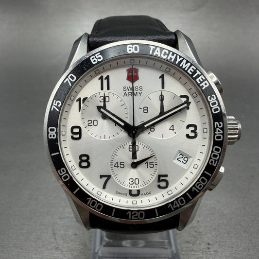 Victorinox Swiss Army Chrono Classic Watch Men 41mm Silver Dial Steel New Batt0