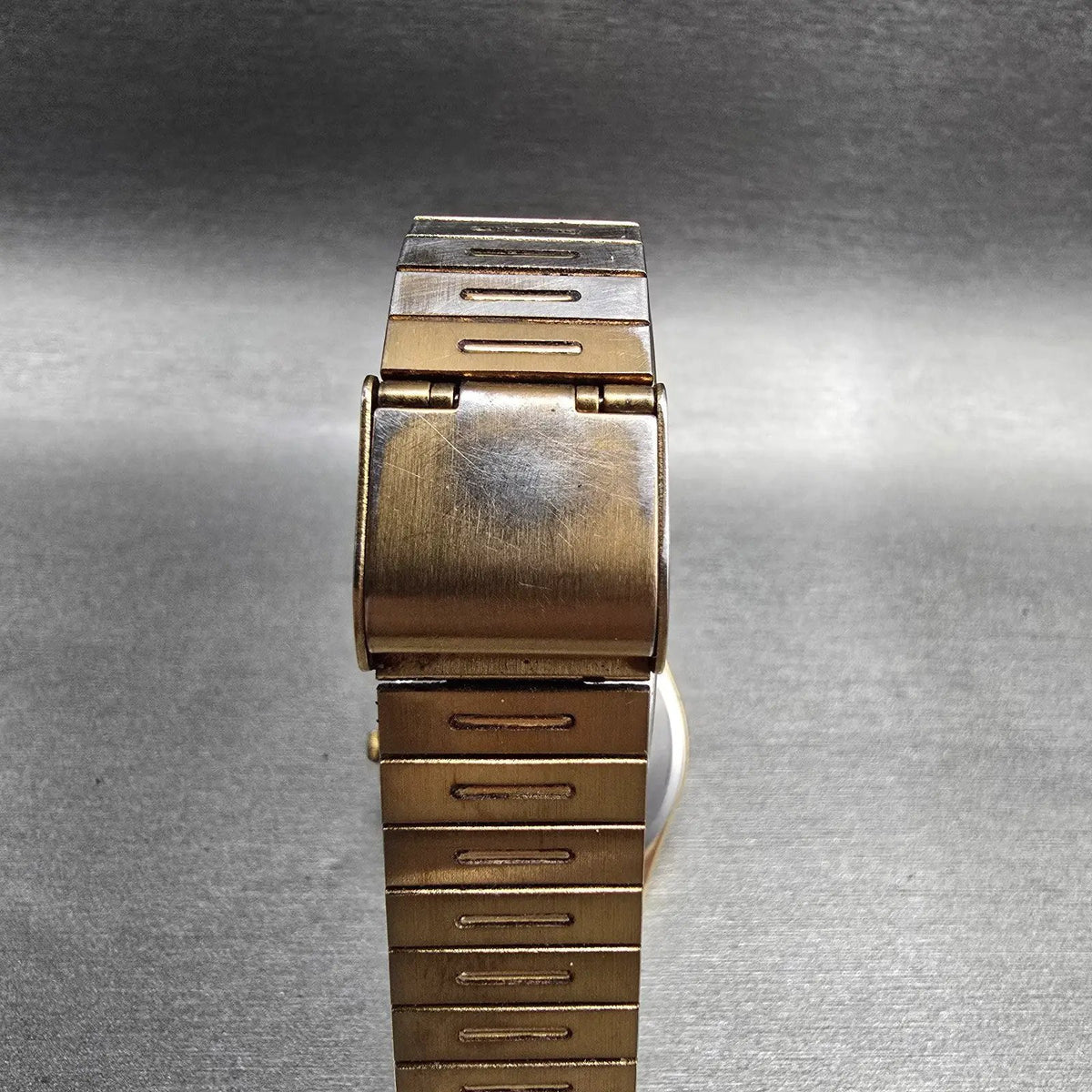 Seiko Watch Men 33mm Gold Dial Gold Daydate Round 5Y23-8119 New Battery VTG JDM7