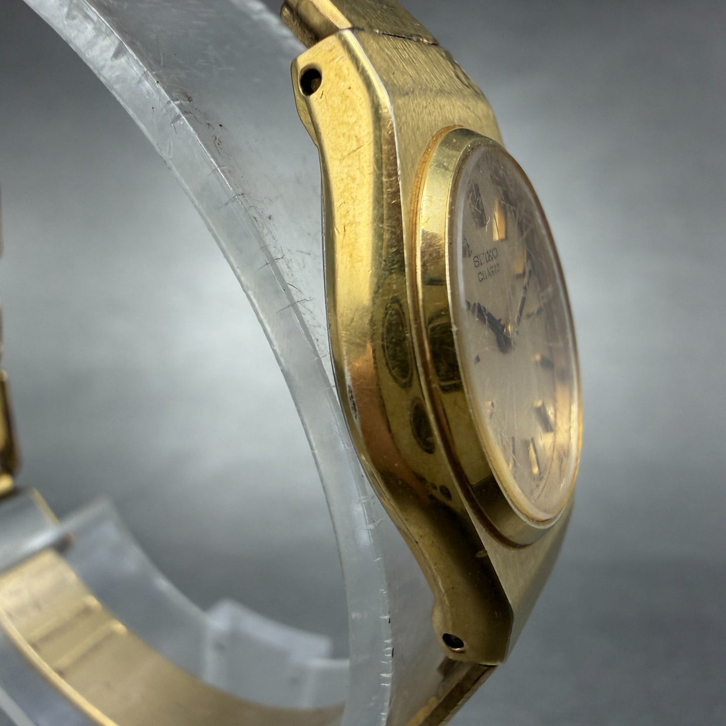 Seiko Watch Women 18mm Gold Dial Gold Tone Oval 1400-8209 New Battery Vintage3