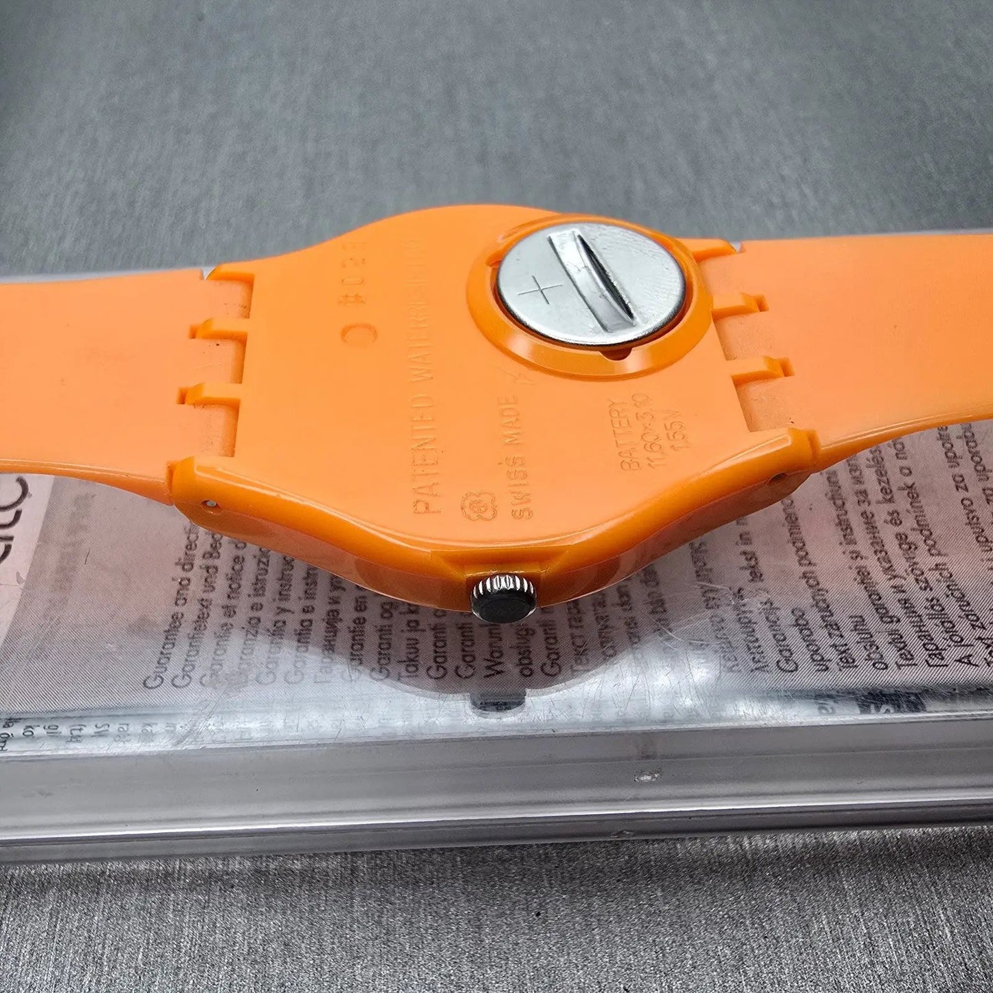 Swatch Fresh Papaya Watch Men 34mm Orange Dial Orange Tone GO105 New Battery10
